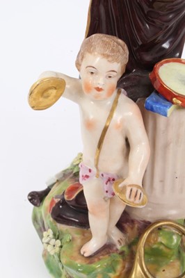 Lot 128 - Continental porcelain group, emblematic of Music, in Derby style