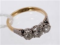 Lot 705 - Diamond three-stone ring with three brilliant...