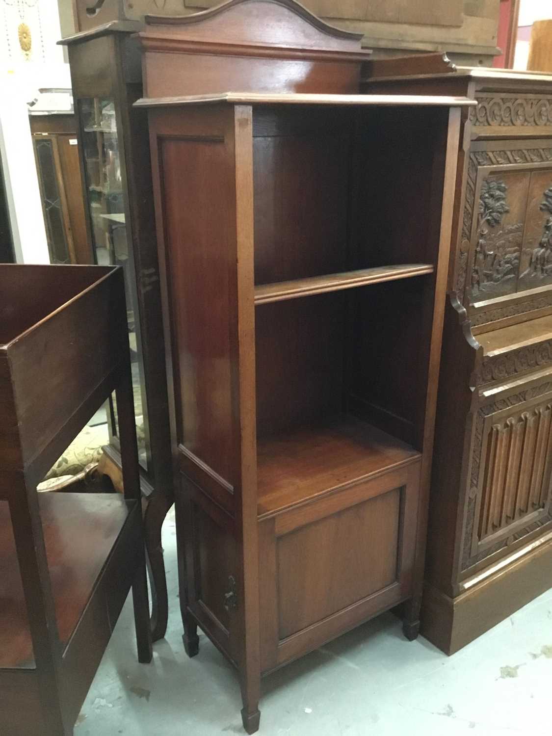 Lot 1002 Edwardian mahogany narrow bookcase with