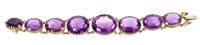 Lot 706 - Victorian-style amethyst bracelet with eight...