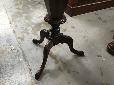 Lot 1109 - Victorian walnut trumpet-shaped needlework table on tripod base