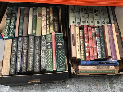 Lot 109 - Two boxes of various folio society, to include Charles Dickens, Charlotte Bronte, Thomas Hardy etc.