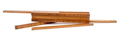 Lot 724 - 18th century boxwood 6 inch ruler with four slides, for use by Customs &. Excise in the brewery trade. Maker's stamp ' E. Roberts, Maker Dove Court, Old Jewry, London'. Edward Roberts (I) 1749-1776...