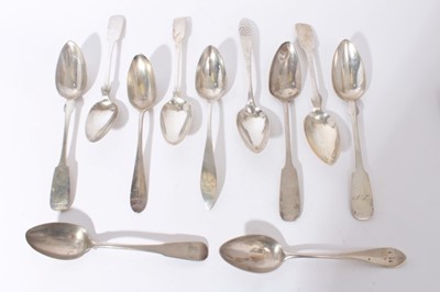 Lot 304 - Group of 19th and early 20th century Continental silver and white metal serving spoons