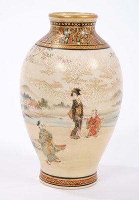 Lot 75 - Squat Japanese Satsuma vase