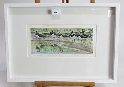 Lot 896 - Peter Partington, contemporary, signed artists proof etching- Lapwings