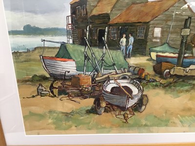 Lot 161 - Matthew Prater, contemporary, oil on board - The Boat Yard, signed, in glazed frame