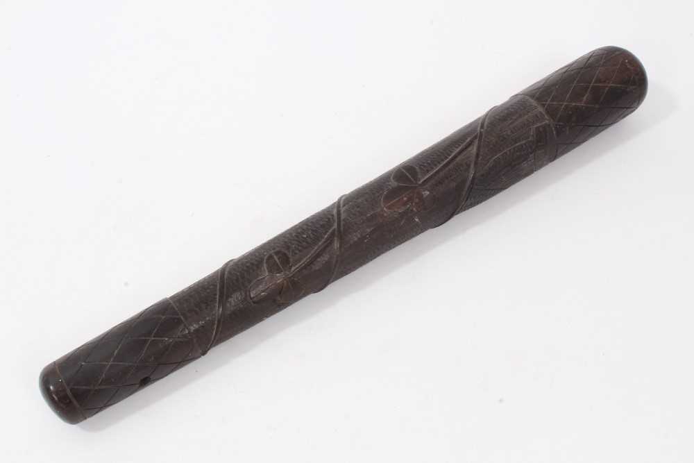 Lot 652 - 19th century Irish bog oak truncheon