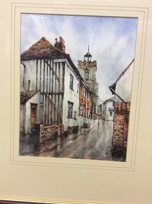 Lot 416 - Reg Siger watercolour study- Wivenhoe, together with other decorative pictures and prints