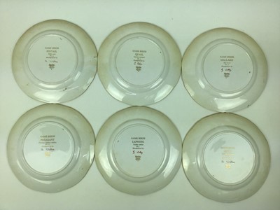 Lot 127 - Six Spode Game Birds plates with hand painted decoration