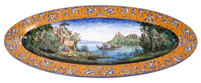 Lot 29 - 19th century Gien salver painted by A Marois
