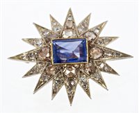 Lot 730 - Victorian-style sapphire and diamond star...