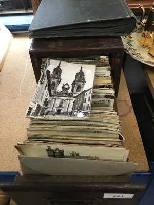Lot 223 - Collection of old topographical postcards in an oak filing drawer