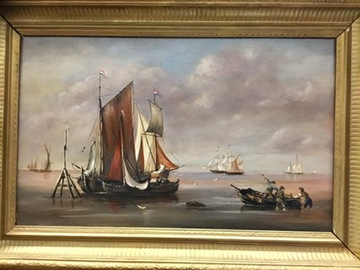 Lot 199 - 19th century style oil on panel - Marine Scene