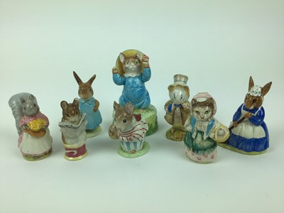 Lot 17 - Eight Beswick Beatrix Potter figures including Goody Tiptoes