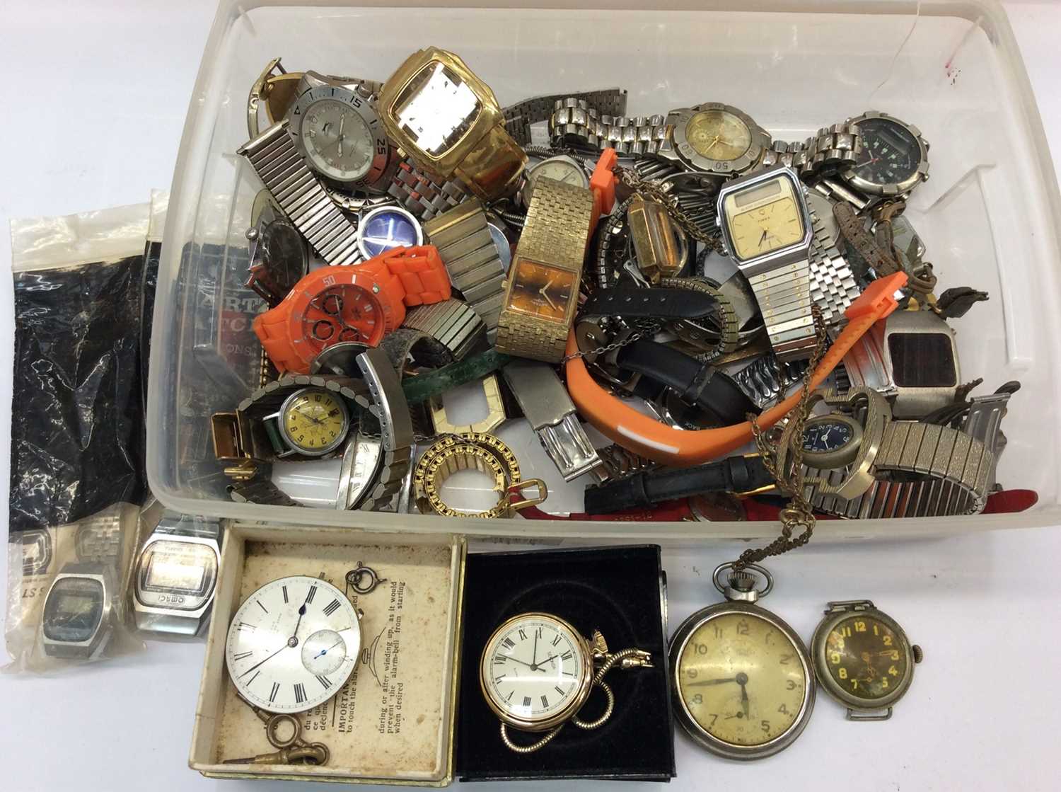 Lot 675 - Selection various wristwatches, pocket watches and watch parts