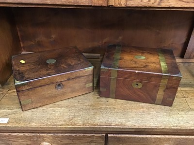 Lot 150 - Two Victorian brass bound writing slopes