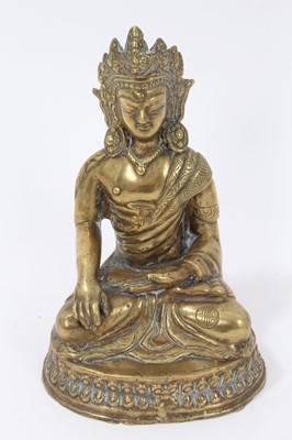 Lot 707 - Late 19th / early 20th century Sino-Tibetan bronze Buddha