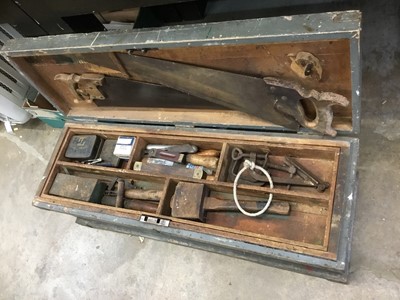 Lot 270 - Antique tool chest and contents