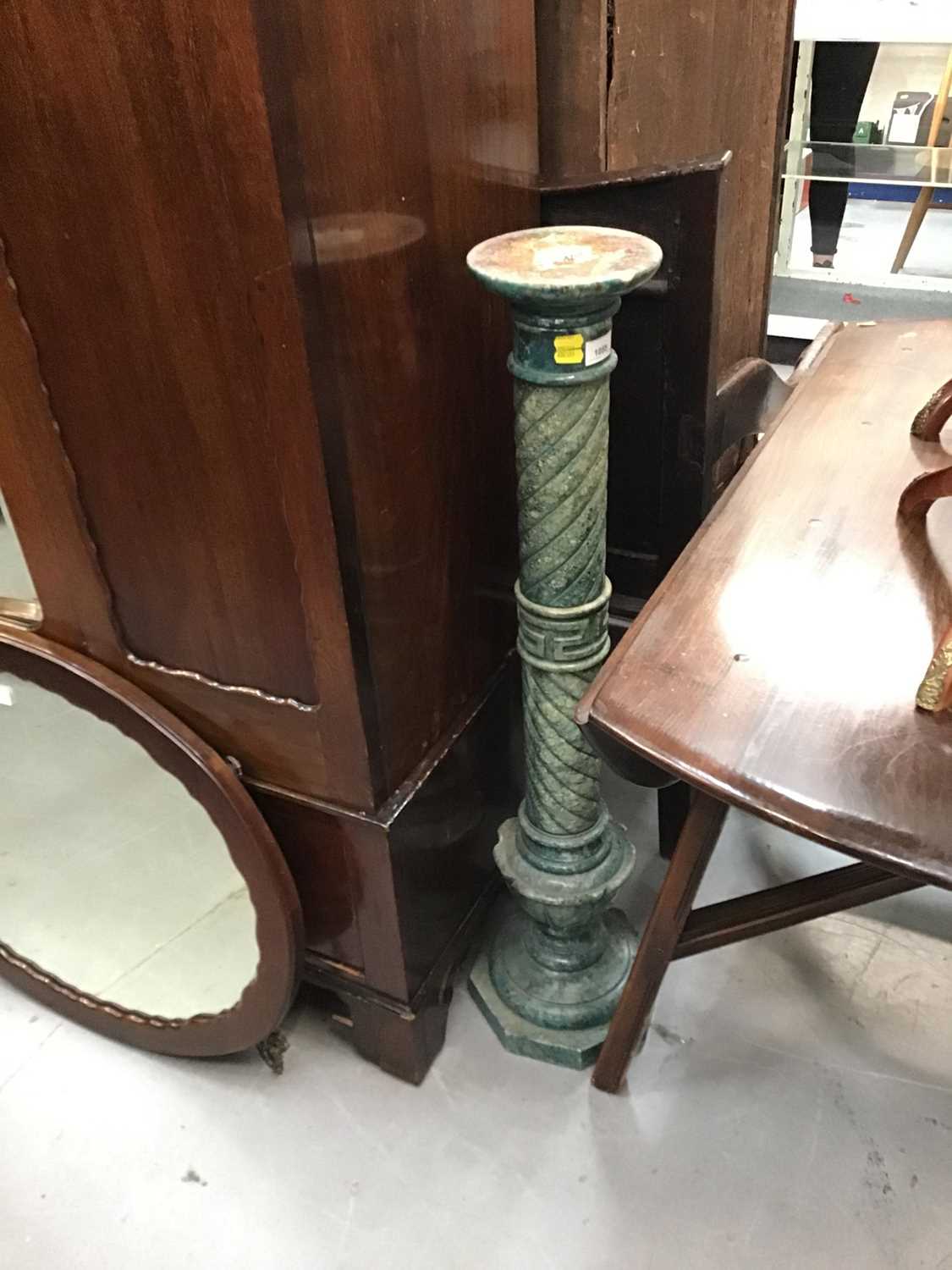 Lot 1055 - Blue and Green marble plant stand