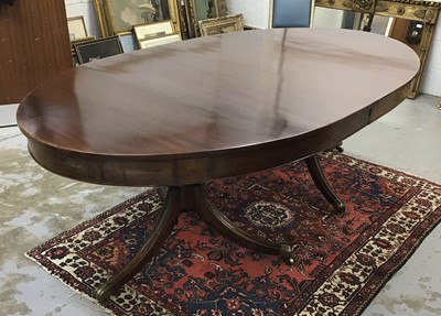 Lot 1222 - 19th century and later mahogany twin pedestal dining table