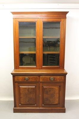 Lot 1220 - Late Victorian walnut two height bookcase