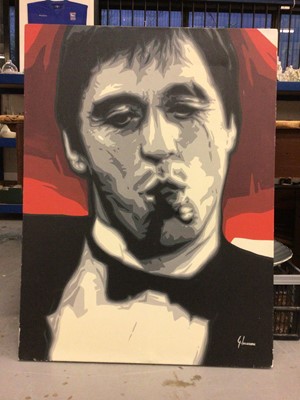 Lot 2074 - G. Ioannou signed limited edition Giclee print on canvas of Tony Montana of Scarface