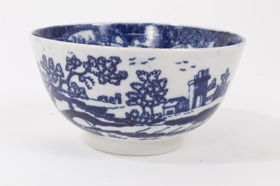 Lot 3 - Liverpool blue and white tea bowl and saucer