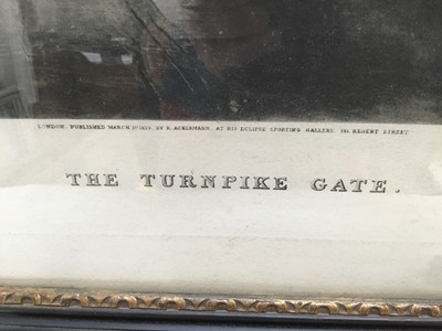 Lot 194 - After Charles Cooper Henderson, early Victorian engraving - The Turnpike gate, published 1839, in glazed hogarth frame, 54cm x 69cm