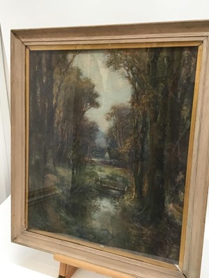 Lot 193 - W. Cox, early 20th century pastel - cottage through trees, signed, in glazed frame, 55cm x 47cm