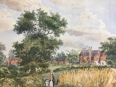 Lot 992 - Group of mostly 19th century English School watercolours to include: Margaret Wedderburn, five rural views, Lucy Griffith, three Welsh landscapes, figure fishing on a river, botanical study, two mi...