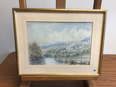 Lot 992 - Group of mostly 19th century English School watercolours to include: Margaret Wedderburn, five rural views, Lucy Griffith, three Welsh landscapes, figure fishing on a river, botanical study, two mi...