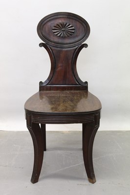 Lot 1209 - Regency mahogany hall chair