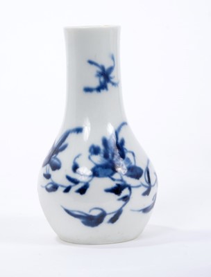 Lot 7 - Rare Longton Hall blue and white miniature bottle vase
