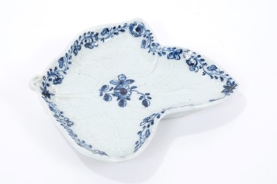 Lot 9 - Chaffers Liverpool blue and white leaf shaped dish