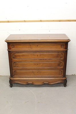 Lot 1230 - 19th century Continental rosewood chest of drawers