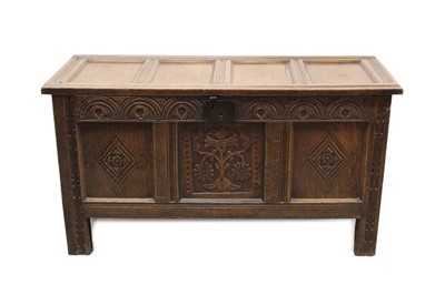 Lot 1263 - 17th century oak coffer