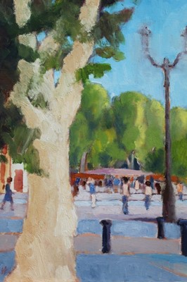 Lot 1104 - David Britton, contemporary, oil on board - Aix en Provence, signed, framed, 39cm x 31cm