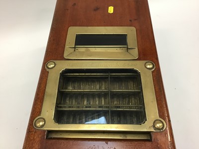 Lot 1898 - Victorian mahogany and brass mounted shop's cash register/till by O'Brien