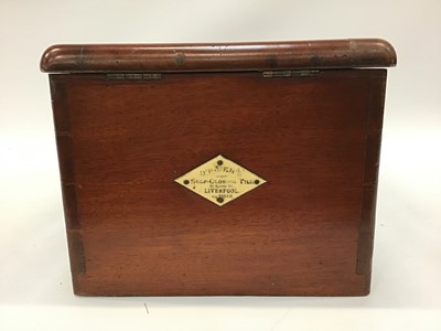 Lot 1898 - Victorian mahogany and brass mounted shop's cash register/till by O'Brien