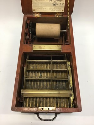 Lot 1898 - Victorian mahogany and brass mounted shop's cash register/till by O'Brien