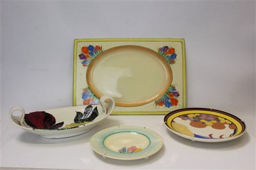 Lot 2064 - Clarice Cliff Bizarre serving plate decorated...