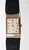 Lot 775 - Gentlemen's 1930s 9ct gold Record wristwatch...