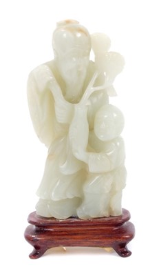 Lot 676 - Chinese jade carving of Shou Lao