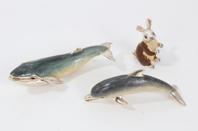 Lot 714 - Three Saturno silver and enamel animals figures