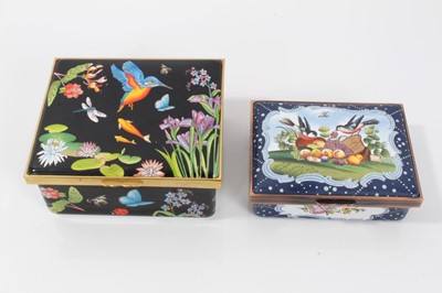 Lot 720 - Two large Halcyon days enamel boxes