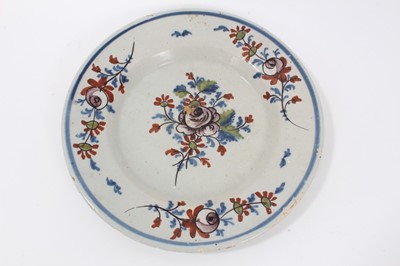 Lot 65 - 18th century Dutch delft polychrome dish
