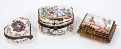 Lot 715 - Three 18th century style Continental enamel boxes