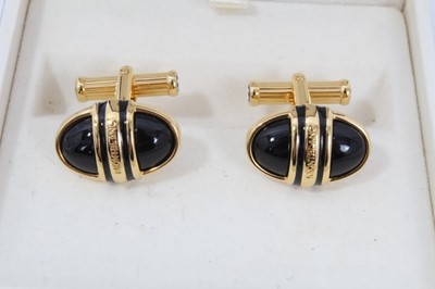 Lot 100 - Pair Mont Blanc cufflinks in box and other cufflinks