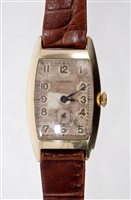 Lot 779 - Gentlemen's 1930s Longines wristwatch in...